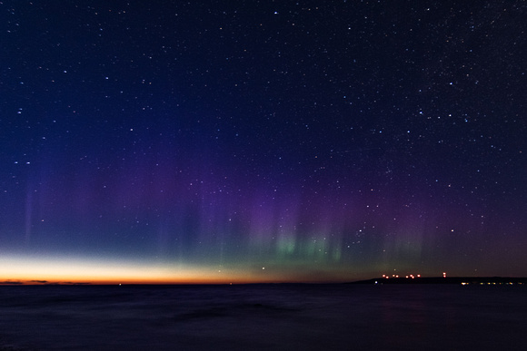 Northern lights over Whitefish Bay